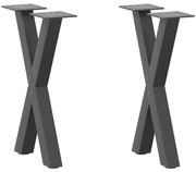 Pés para mesa de centro em formato de X, 2 peças, antracite, 28x(42-43