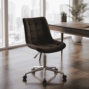 Cadeira de Escritório de Veludo Medford Preta
