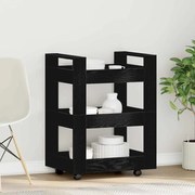 vidaXL Carrinho de Cozinha Carvalho Preto 60 x 45 x 80 cm