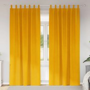 vidaXL Cortinas opacas 2 pcs Amarelo Mostarda 140 x 225 cm Veludo