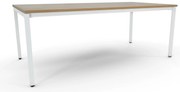 Mesa de Reunião 2400x1200mm - Alfa Branco / Carvalho Mediterrâneo
