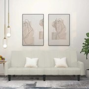 vidaXL Sofá-cama de 2 lugares veludo cor creme