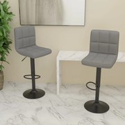 vidaXL Bancos de bar 2 pcs tecido cinzento-claro