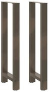 Pés de mesa de bar em aço natural, 2 peças, 40x (110-111) cm, aço