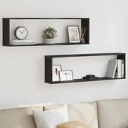 vidaXL Prateleiras cubo 2 pcs derivados de madeira carvalho preto