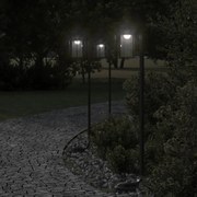 vidaXL Candeeiro de chão para exterior 100 cm aço inoxidável preto
