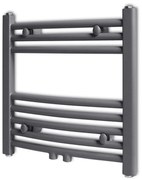 vidaXL Aquecedor toalhas casa de banho curvo 480 x 480 mm cinzento