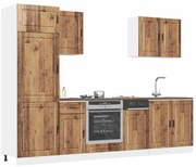 7 peças armário de cozinha conjunto Kalmar madeira velha