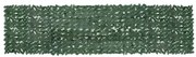 vidaXL Tela de varanda com folhas verde-escuras 400x100 cm