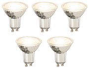 Conjunto de 5 lâmpadas LED GU10 reguláveis 8W 650lm 2700K