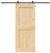 vidaXL Porta de correr com ferragens 95x210 cm madeira de pinho maciça