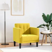 vidaXL Poltrona com apoio de braços 53 cm veludo amarelo