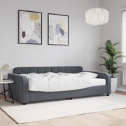 Sofá-cama com colchão 100x200 cm veludo cinzento-escuro