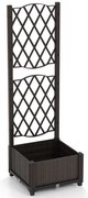 Floreira com treliça Floreira para plantas trepadeiras Canteiro elevado com treliça 80 x 40 x 122 cm Castanho