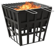 vidaXL Braseira e barbecue 2-em-1 34x34x48 cm aço