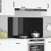 Revestimento de Cozinha vidaXL Preto 120x60x0,6 cm em Vidro Temperado