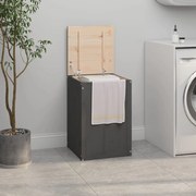 vidaXL Caixa para roupa 44x44x66 cm madeira de pinho maciça cinzento