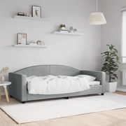 vidaXL Sofá-cama 90x190 cm tecido cinzento-claro