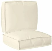 vidaXL Conjunto de Almofadas para Palete 2 pcs Creme 50 x 50 x 12 cm