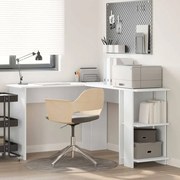 vidaXL Escrivaninha de Canto com Armazenamento Branca 140x113,5x75cm