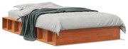 Estrutura de cama 75x190 cm madeira pinho maciça castanho cera