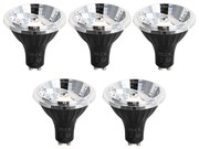 Conjunto de 5 Lâmpadas LED Dimáveis GU10 70mm 6.5W 600lm 2700K