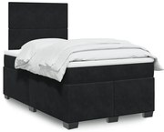 vidaXL Cama boxspring com colchão 120x200 cm veludo preto