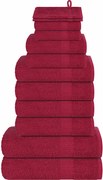 vidaXL 12 pcs Conjunto de toalhas FROGN 360 g/m² bordô