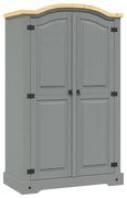vidaXL Roupeiro Corona Range pinho mexicano com 2 portas cinzento