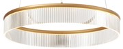 Candeeiro suspenso moderno latão 59cm incl. LED regulável em 3 níveis - Anello Chandelier Moderno