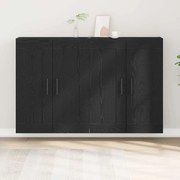 vidaXL Gabinetes Suspensos 2 pcs Carvalho Preto Madeira Engenheirada