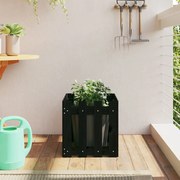 vidaXL Vaso de jardim c/ design cerca 40x40x40 cm pinho maciço preto