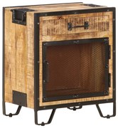 vidaXL Mesa de cabeceira 43x30x51 cm madeira mangueira áspera maciça