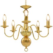 Lustre de 5 lâmpadas E14 dourado