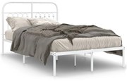 Estrutura de cama com cabeceira 120x200 cm metal branco