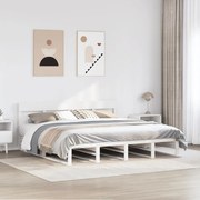 vidaXL Cama sem colchão 200x200 cm madeira de pinho maciça branco