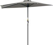 Outsunny Guarda-sol de Parede Meia-Lua Economizador de Espaço com Abertura por Manivela, 2.7x2.4 m, Cinza Claro | Aosom Portugal