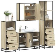 vidaXL 4 pcs conj. móveis casa banho derivados madeira carvalho sonoma