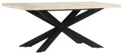 vidaXL Mesa de jantar 180x90x76 cm madeira mangueira maciça branqueada