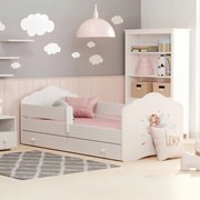 Cama infantil branca FALA fada 160x80 com gaveta - colchão e estrado incluído