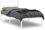 vidaXL Estrutura de cama com cabeceira 90x200 cm metal branco