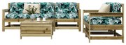 vidaXL 6 pcs conjunto de sofás de jardim madeira de pinho impregnada