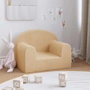 Sofá infantil peluche macio creme