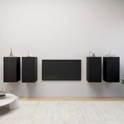 vidaXL Móveis de TV 4 pcs 30,5x30x60 cm derivados de madeira preto