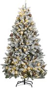 vidaXL Árvore Natal artificial articulada c/ 300 luzes LED+bolas 180cm