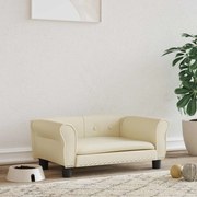 vidaXL Cama para cães 70x45x30 cm couro artificial cor creme