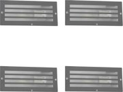 Conjunto de 4 focos embutidos modernos cinza escuro IP44 - Hurricane