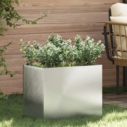vidaXL Vaso de Jardim Prateado 50 x 32 x 40 cm Aço galvanizado