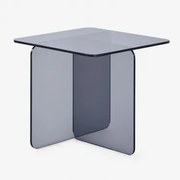 Mesa Lateral Quadrada 50x50 Cm Em Vidro Temperado Eliana Preto - Sklum