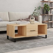 vidaXL Mesa de centro 102x50x40 derivados de madeira carvalho sonoma